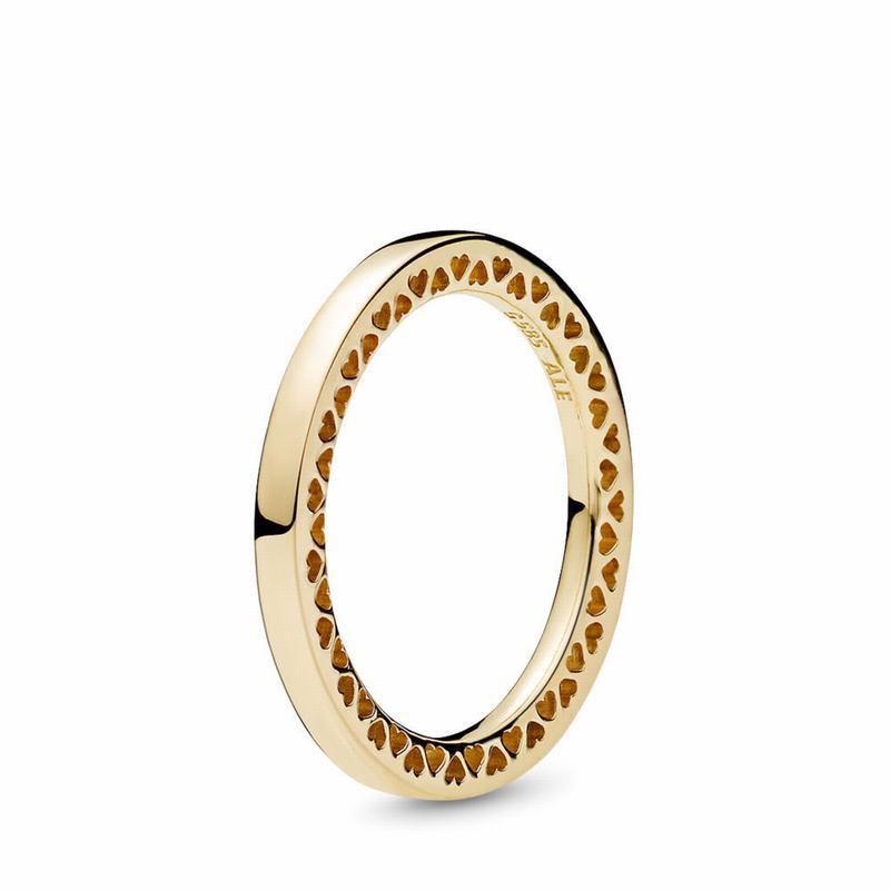 Classic Hearts of PANDORA Stackable Ring NZ, 14k Gold (596741-MGK)